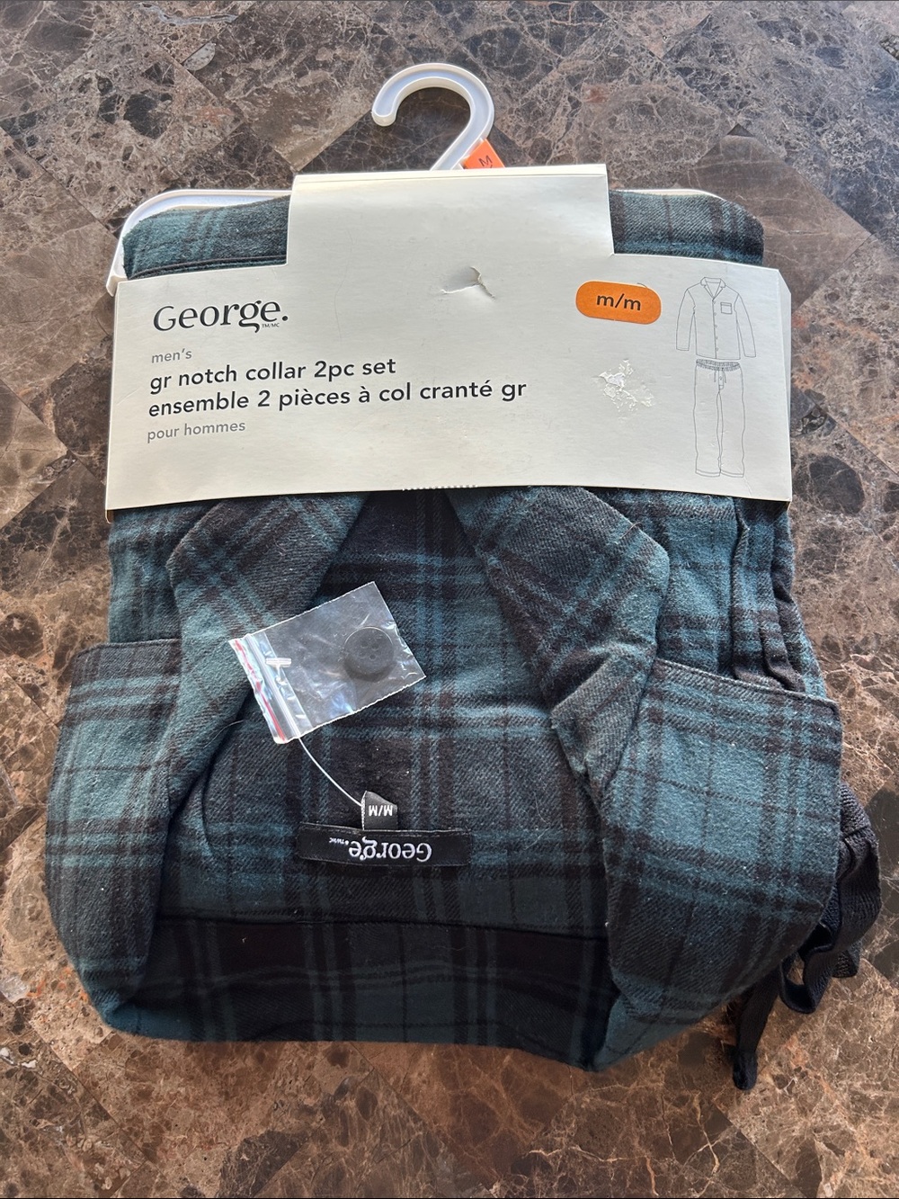 NWT 🆕 Winter Dark Green Plaid Men’s Pajama Set - 2pc 100% cotton size M